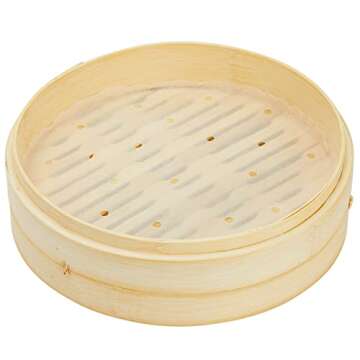 Juvale Round Air Fryer Liners with Holes for Air Fryer Basket, Dumpling Paper, 10 Inch Perforated Bamboo Steamer Liner Sheets for Baking (White) - 100 Pack