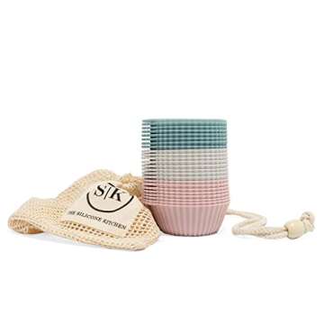 The Silicone Kitchen Reusable Silicone Baking Cup Silicone Muffin Liners for Cupcakes, BPA Free, Reg...