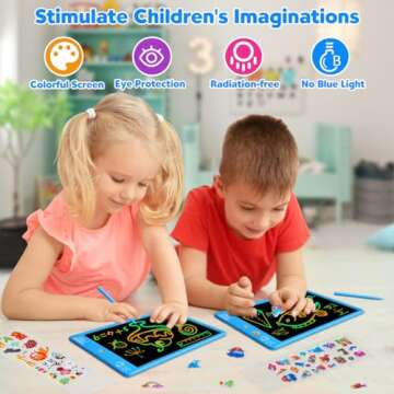 ZMLM LCD Writing Tablet Doodle Board: 10 Inch Boys Girls Toy for Age 3-12 Gift | Erasable 120,000+, Drawing, Counting, Spelling Learning Board for Birthday Valentines Day Gifts, Blue Shark