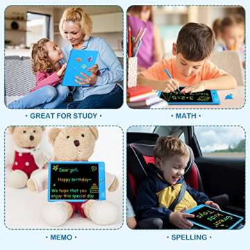 ZMLM LCD Writing Tablet Doodle Board: 10 Inch Boys Girls Toy for Age 3-12 Gift | Erasable 120,000+, Drawing, Counting, Spelling Learning Board for Birthday Valentines Day Gifts, Blue Shark