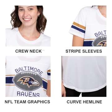 Ultra Game Women's Standard Soft Mesh Jersey Varsity Tee Shirt, White, Medium