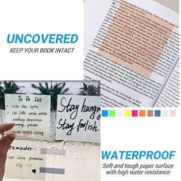 XURISEN 3x3 Transparent Sticky Notes with Quick-Dry Pen