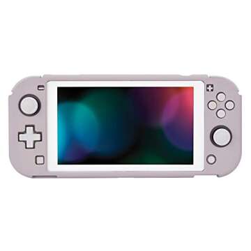 eXtremeRate PlayVital Customized Protective Grip Case for Nintendo Switch Lite, Rhapsody Violet Hard Cover for Nintendo Switch Lite - 1 x White Border Tempered Glass Screen Protector Included
