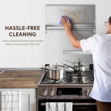 Stainless Steel Range Backsplash with Storage Shelf