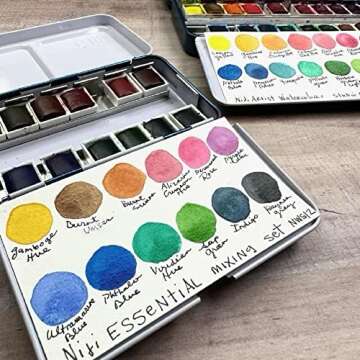 Yasutomo Niji Artist Watercolors Studio, Set of 24 Colors