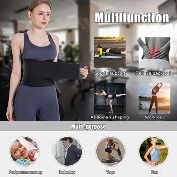 Bicico Waist Trainer Belt for Women, Waist Trimmer Weight Loss Belt, Sport Sweat Workout Body Shaper Sauna Black