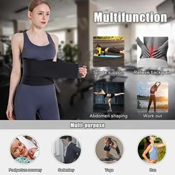 Bicico Waist Trainer Belt for Women, Waist Trimmer Weight Loss Belt, Sport Sweat Workout Body Shaper Sauna Black