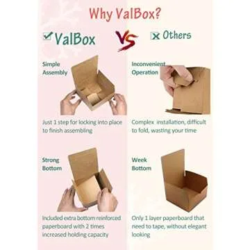 ValBox 8x8x4 Inches Gift Boxes 12 PCS Brown Paper Gift Boxes with Lids for Gifts, Wedding Present, Bridesmaid Proposal Box, Birthday Party Favor, Easy Assemble Box with 66ft Twine