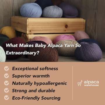 100% Baby Alpaca Yarn Wool Set of 3 Skeins DK Weight - Made in Peru - Heavenly Soft and Perfect for Knitting and Crocheting (Blue Jean, DK)