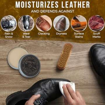 Leather Conditioner for Boots, Purse, Furniture etc I 4oz Balm High Efficiency I Made in USA I Formulated by Ace Leathersmith