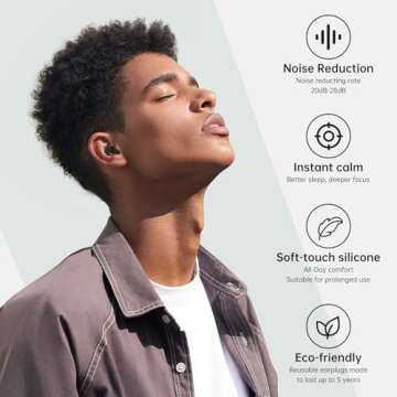 Newest Kinglucky Ear Plugs for Noise Cancelling, Ultra-Comfy Reusable Earplugs for Concerts, Sleep, ...