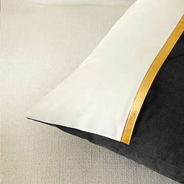 Fancy Homi Luxury Black Velvet Pillow Covers 18x18 Inch