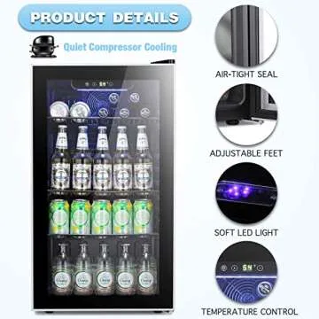 Antarctic Star 120 Can Beverage Refrigerator with Glass Door