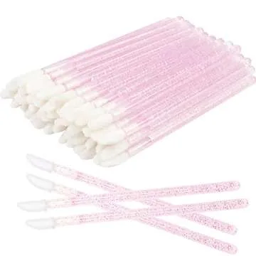 300 PCS Eyelash Extension Supplies Kit, Disposable Micro Swab Brush, Eyebrow Spoolie, Lip Brush, Mascara Wand Applicator (Pink Sets)