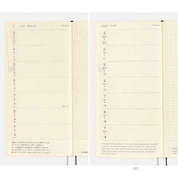 Hobonichi Techo Weeks [English/Wallet-Size/January 2023 Start] White Line: Ivory