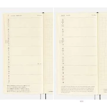 Hobonichi Techo Weeks [English/Wallet-Size/January 2023 Start] White Line: Ivory