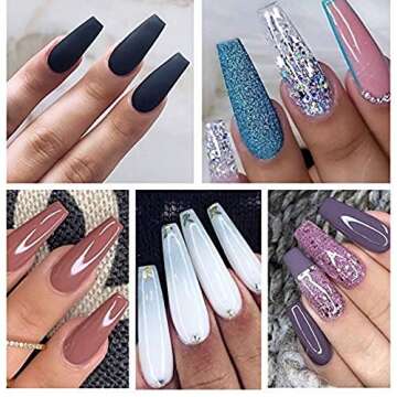 Dip Powder Nail Kit - 6 Color with Glitter Dipping Powder Starter Kit - Nail Dip Powder All-in-One Travel Kit