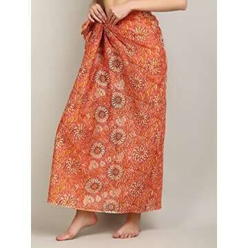 Arayna Women's Cotton Long Beach Wrap Cover Up