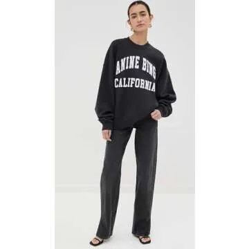 ANINE BING Women's Miles Sweatshirt, Vintage Black, S