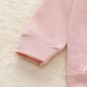 HAPPYMA Toddler Baby Girl Pants Sets Solid Color Long Sleeve Blouse Top + Pants Fall Winter Outfits Clothes 6 Months to 4T (Pink, 3-4T)