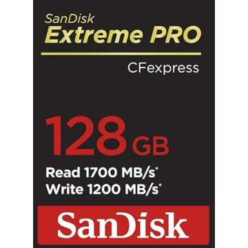 SanDisk 128GB Extreme PRO CFexpress Card for Professionals