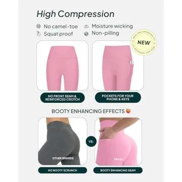 PAVOI ACTIVE Leggings with Pockets | Compressive High Waisted Butt Sculpting Women's Full Length Wor...