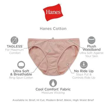 Hanes Women's Cotton Hi Cut Panty (Pack Of 10) bikini underwear, Assorted, 7 US