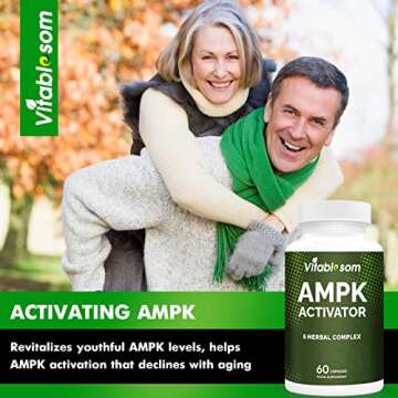 Vitablosom AMPK Activator Supplement, 5 in 1 Jiaogulan Gynostemma AMPK Metabolic Activator 60 Vegetarian Capsules