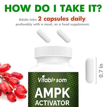 Vitablosom AMPK Activator Supplement, 5 in 1 Jiaogulan Gynostemma AMPK Metabolic Activator 60 Vegetarian Capsules
