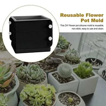 Square Plant Concrete Molds for DIY Crafts