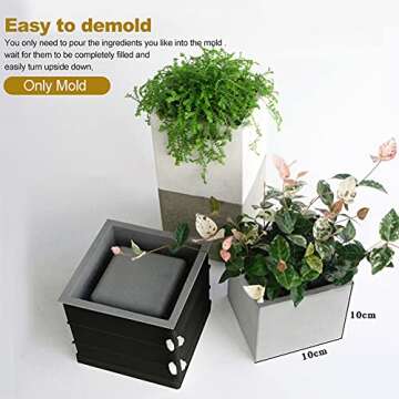 Square Plant Concrete Molds for DIY Crafts