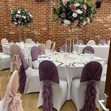 10 Pcs Acrylic Clear Vases for Wedding Centerpieces, 31.5" Tall Flower Vases, Engagement Home Party Table Decor Centerpiece Vases, Rectangular Acrylic Flower Stand with 50 Pcs Gold Napkin Rings