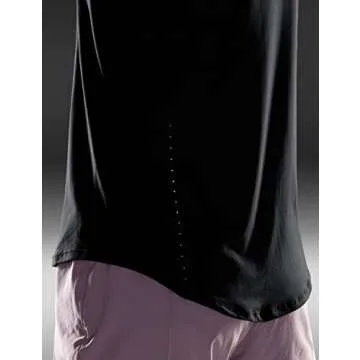 CRZ YOGA Lightweight Racerback Tank Tops for Women High Neck Workout Athletic Running Sleeveless Shirts Black Medium