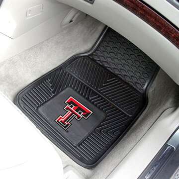 FANMATS 8920 Texas Tech Red Raiders 2-Piece Heavy Duty Vinyl Car Mat Set, Front Row Floor Mats, All ...
