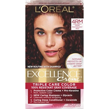 L'Oreal Paris Excellence Creme Hair Color, 4RM Dark Mahogany Red