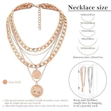 Trendy MJartoria Gold Layered Necklaces for Women