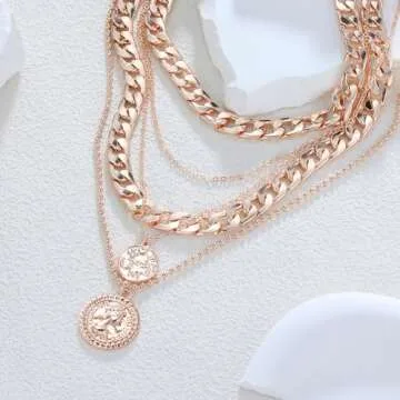 Trendy MJartoria Gold Layered Necklaces for Women