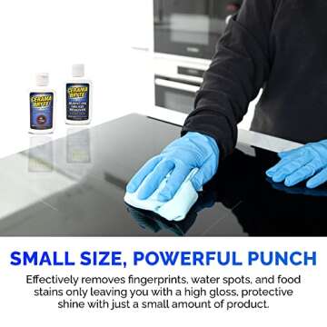 Cerama Bryte Complete Cooktop Cleaner Kit - Includes Cerama Bryte Glass Stove Top Cleaner - Burnt On Grease Remover For Ceramic Stovetop - Scraper, Scrubber & Foxtrot Microfiber - Removes Tough Stains