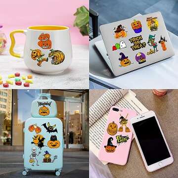 8 Sheets (96PCS) Halloween Temporary Tattoos Themed Boo Birthday Party Decorations Supplies Favors Decor Tattoo Stickers for Kids Women Adults Gifts Prizes Rewards