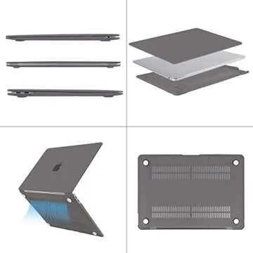 MOSISO Compatible with MacBook Air 13 inch Case 2022, 2021-2018 Release A2337 M1 A2179 A1932, Plastic Hard Shell&Keyboard Cover&Screen Film&Storage Bag for MacBook Air 13.3 inch Case, Gray