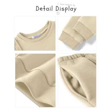 Arshiner Boy 2 Piece Outfits Solid Color Crewneck Sweatshirt Top Casual Pants Set Toddler Cute Fall Winter Outfits Size 2