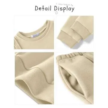Arshiner Boy 2 Piece Outfits Solid Color Crewneck Sweatshirt Top Casual Pants Set Toddler Cute Fall Winter Outfits Size 2