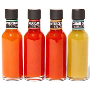 Thoughtfully Gourmet, Global Hot Sauce Gift Set, Internationally Inspired Flavors Include Puerto Ric...