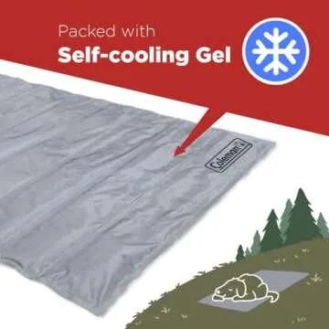 Coleman Pressure Activated Comfort Cooling Gel Pet Pad Mat in Medium 24"x30", for Medium Pets, Keep Your pet Cool, and Reduce Joint Pain. Year Round Use 100% Safe Non-Toxic Materials, Silver