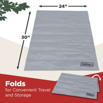 Coleman Pressure Activated Comfort Cooling Gel Pet Pad Mat in Medium 24"x30", for Medium Pets, Keep Your pet Cool, and Reduce Joint Pain. Year Round Use 100% Safe Non-Toxic Materials, Silver