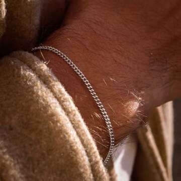 Risamil Silver Cuban Snake Bracelet for Men and Women