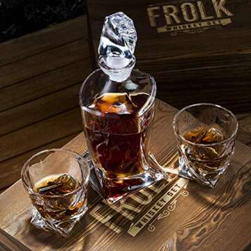 Premium Whiskey Decanter and Stones Gift Set for Men
