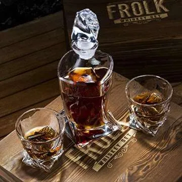 Premium Whiskey Decanter and Stones Gift Set for Men