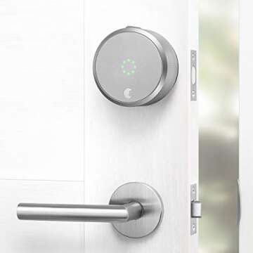 august Smart Lock Pro + Connect Wi-Fi Bridge, 3rd gen - Dark Gray, Compatible with Alexa, HomeKit & Zwave, Now With Smart Keypad for secure code entry
