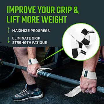 Gradient Fitness Lifting Straps | Wrist Straps for Weightlifting,Deadlift Straps,Lifting Straps for Weightlifting,Straps for Weight Lifting,Weight Lifting Straps for Men/Women,Gym Lifting Grips (W)